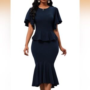 Amazon Women's Navy Blue Bodycon Dress